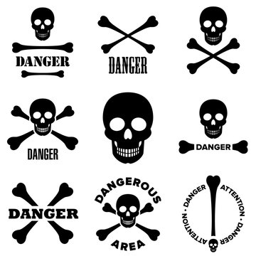 Danger icons bundle. Emergency signs.