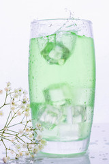 a glass of saborized water