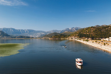 A beautiful landscape view at Lake Skadar in Montenegro, famous tourist attraction and the largest...