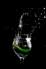 water splash in glass