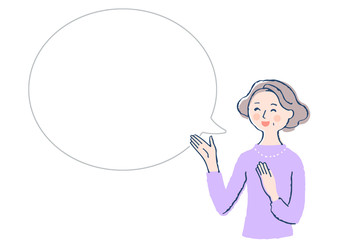 笑顔の女性とふきだし