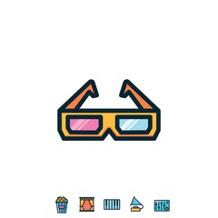 3D movie glasses icon vector illustration design