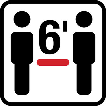 Social Distancing Icon, 6ft