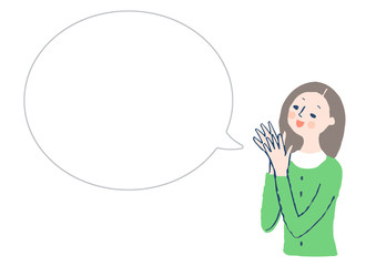 笑顔の女性とふきだし