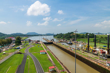Panama City: view of Panama Canal.