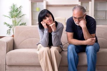 Old couple having argument at home