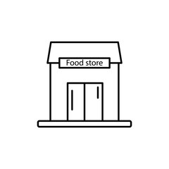 food store line illustration icon on white background