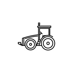 tractor line illustration icon on white background