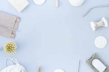 Eco product with wooden goods and sustainable product for body care hygiene