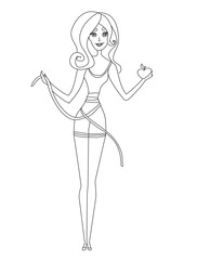 beautiful blonde girl happy with her diet