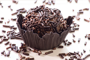 Fototapeta premium Brigadeiro.Traditional Brazilian sweet isolated on white background.