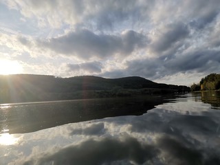 sunset over the river