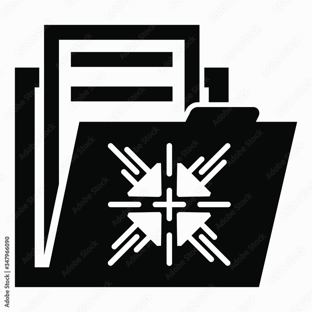 Poster folder and arrow icon. development documentation. list of new ideas. illustration of a brain attack.