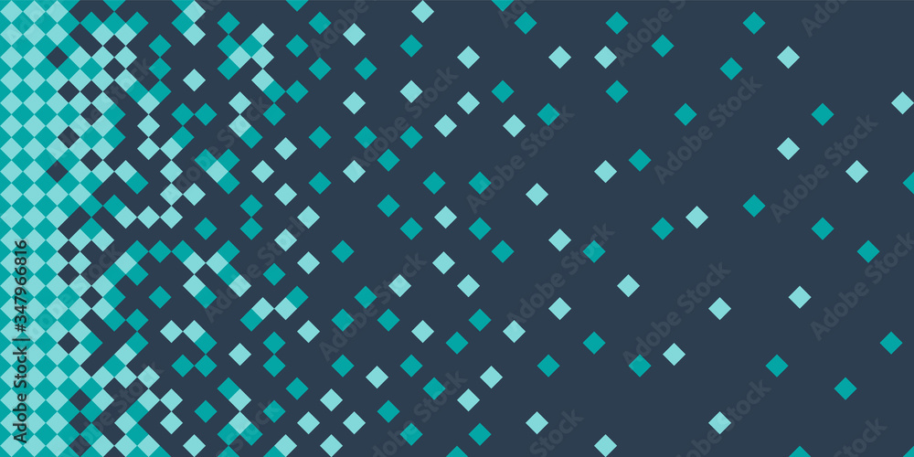 Poster vector pixel color abstract illustration. the random squares, diamonds, dissolution, decay.