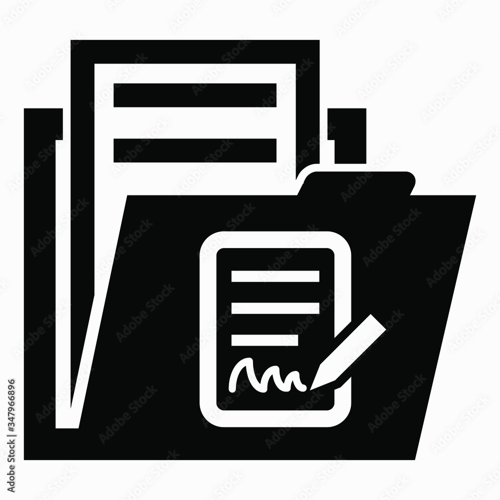 Poster folder and list icon. illustration of a list of events. catalog. registry of affairs. inventory of p