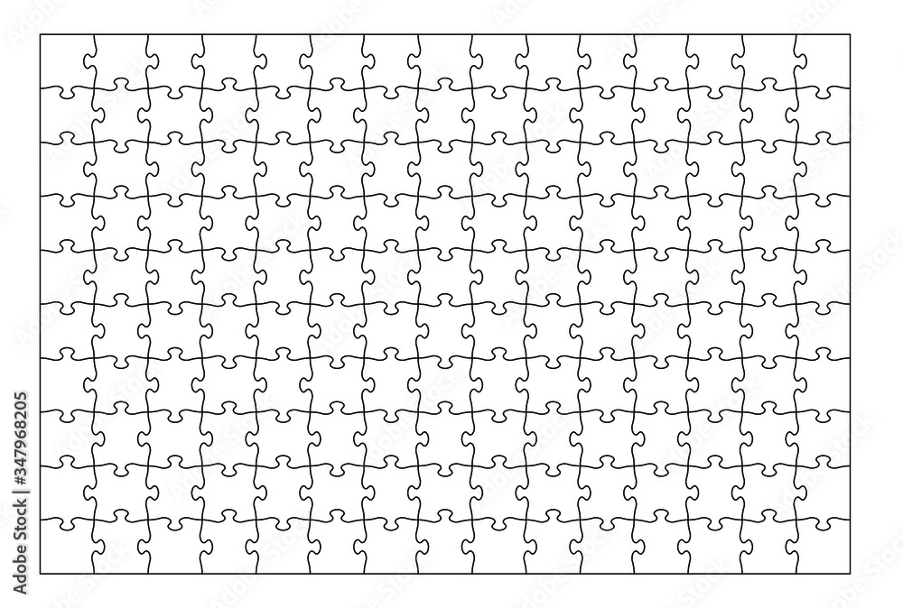 Poster set of one hundred fifty puzzle pieces. puzzle with different types of details and the ability to mo
