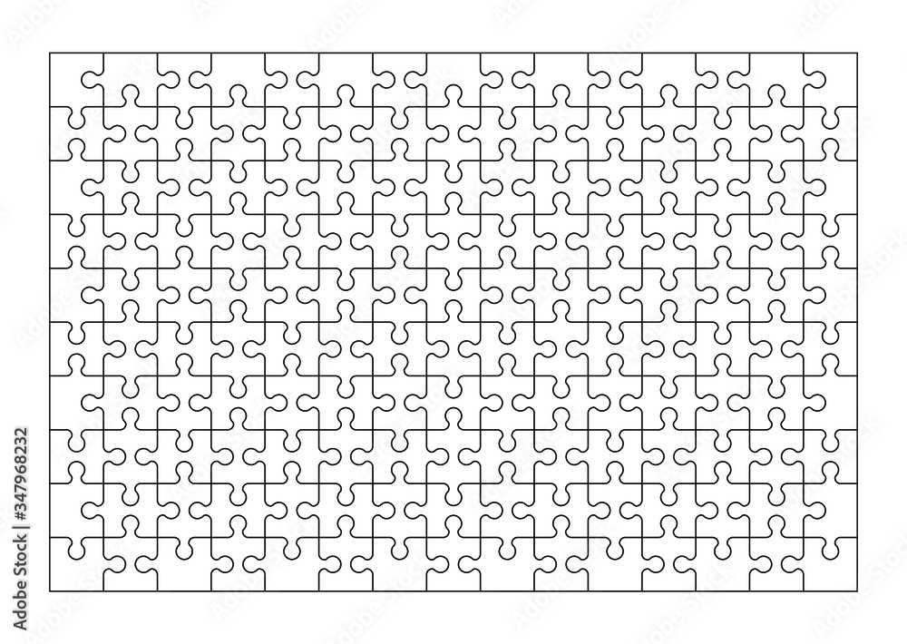 Fototapete set of one hundred fifty puzzle pieces. puzzle with different types of details and the ability to mo