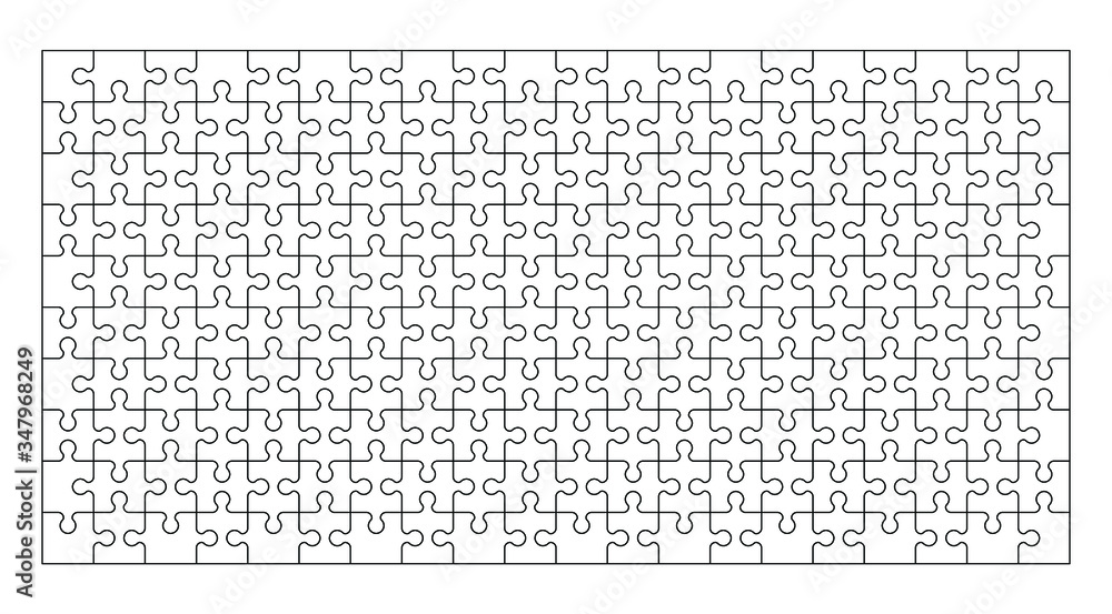 Poster set of two hundred puzzle pieces. puzzle with different types of details and the ability to move eac
