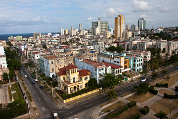 Obraz premium Cuba. Havana. Top view on old houses.