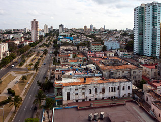 Cuba. Havana. Top view on old houses.