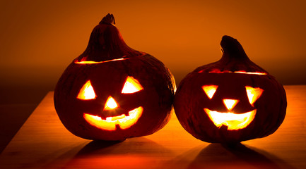 Halloween, pumpkins and candles