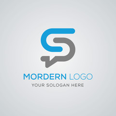 S letter logo.Vector social media logo design for communication.