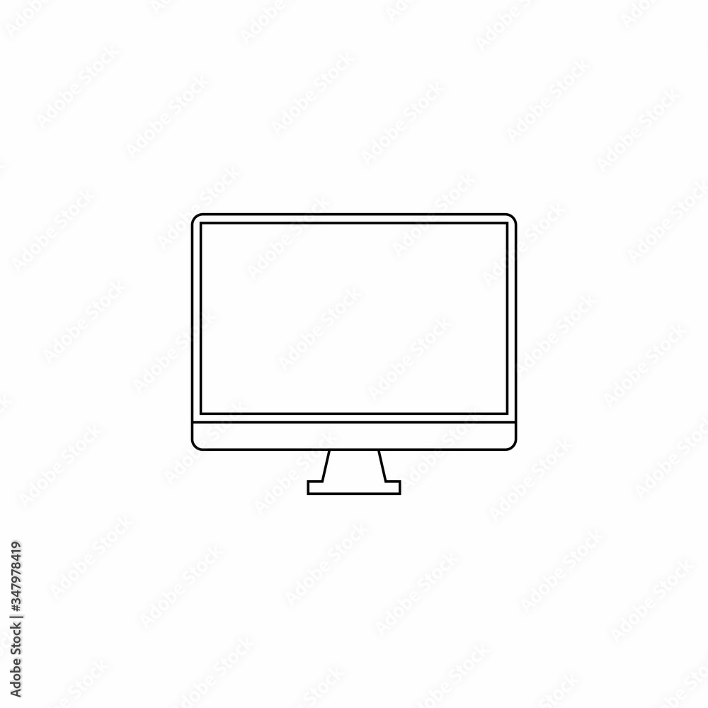 Aufkleber computer monitor thin line icon