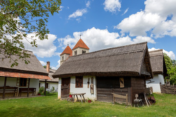 Fototapeta na wymiar Traditional village house in Ocsa, Hungary.
