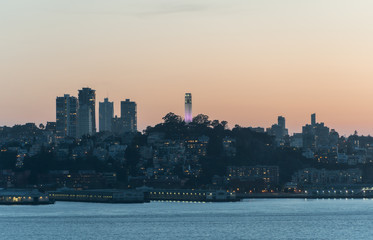 Coit Tower during Sunset