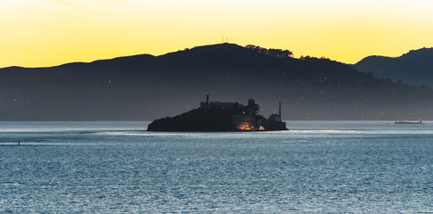 Alcatraz Island during Sunset