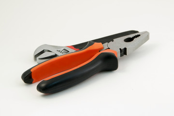 Obraz premium metal tools on a white background lie next to each other