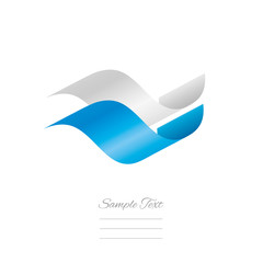 San Marino abstract flying wavy flag white blue ribbon logo icon banner