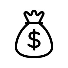 Money Bag icon template, Money Bag symbol vector sign isolated on white background illustration for graphic and web design