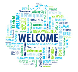 Round Welcome Word Cloud © JJAVA