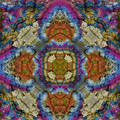 3D render. Fractal image of a 3D object. Fractal landscape. A colorful computer-generated image. The fractal background. Textures for the design. Abstract painting. Pattern