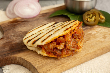 Artisan arepa, homemade with its ingredients