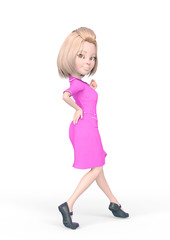 blond nurse cartoon is doing a pin up pose