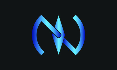 Letter N and Compass logo vector. Abstract creative North compass logo