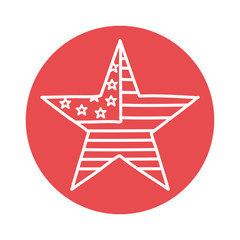 Usa flag star block style icon vector design