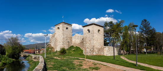 Fototapeta na wymiar Medieval fortress in Pirot, town in east Serbia at early spring