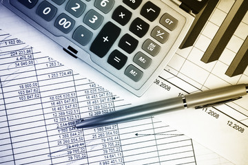 Items for doing business in the office on the table