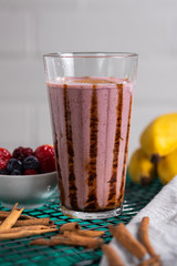 Strawberry smoothie with berries. Healthy food.