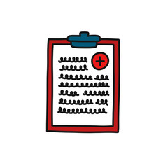 medical history doodle icon, vector illustration