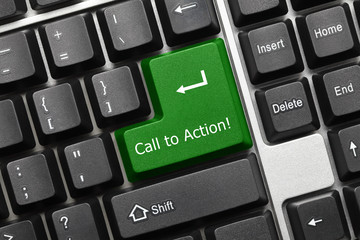 Conceptual keyboard - Call to Action (green key)