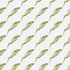 A multi-colored seamless pattern made by a brush. A hand-drawn pattern of leaves and flowers. Simple nature style. Vector eps illustration.