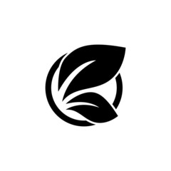 Abstract nature concept logo design, Green leaves symbol, Health sign, Vector illustration