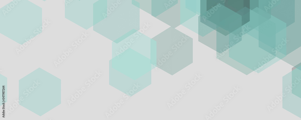 Poster green vintage retro blur background with hexagon bokeh 2d rendering illustration