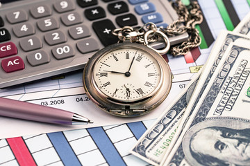 Accessories for doing business in the office, on the table