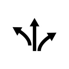 Three arrows icon, web icon vector illustration, Direction sign, Graphic design element