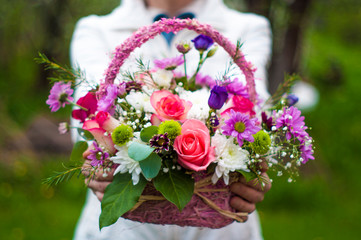 bridal bouquet in the garden